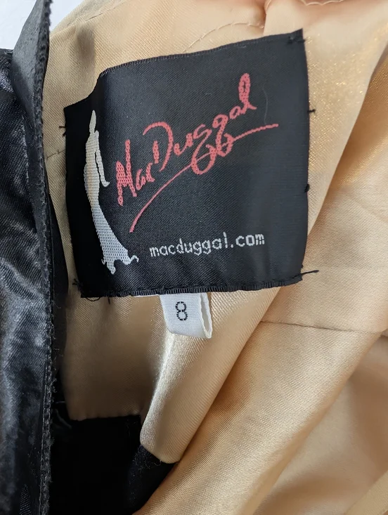 Mac Duggal Black and Cream Formal Gown - Picture 6 of 6